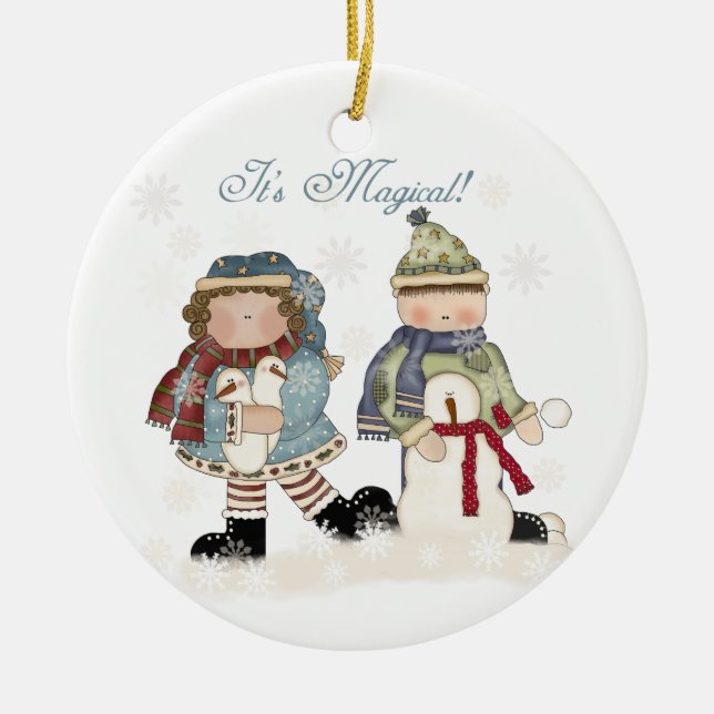 Magischer Winterurlaub Keepake Ornament (Vorne)
