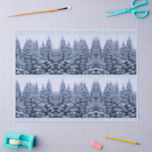 Magischer Winterwald - blau, Seidenpapier