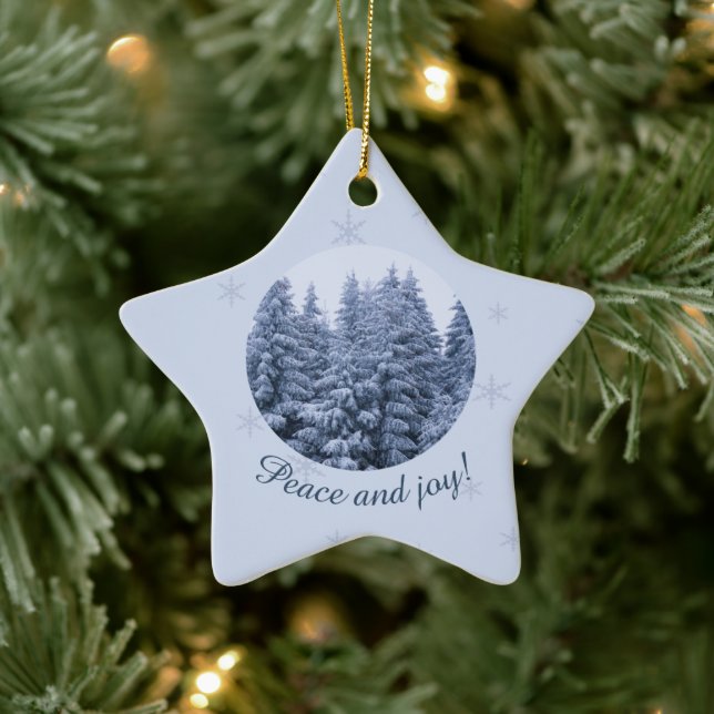 Magischer Winterwald - Keramik Ornament (Baum)