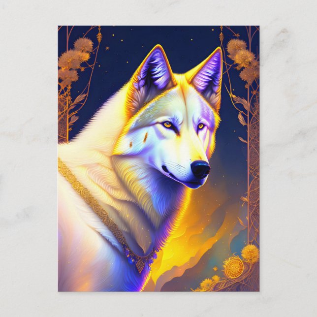 Magischer Wolf, Postkreuz Postkarte (Vorderseite)