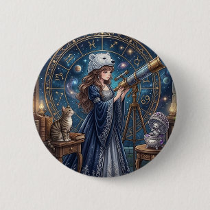 Magisches Astronomie-Anime-Mädchen - Träume und Tr Button