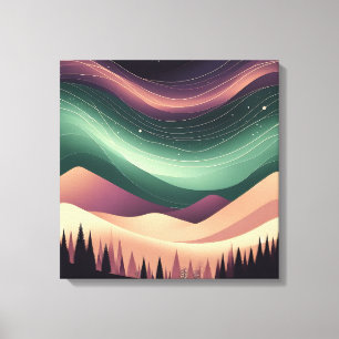 Magisches Aurora-Borealis-Wandkunstwerk – Nordlich Leinwanddruck