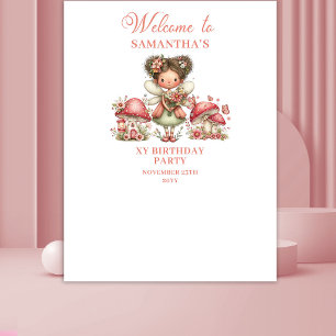 Magisches Blumenfee 5. Geburtstagsbanner Wandteppich