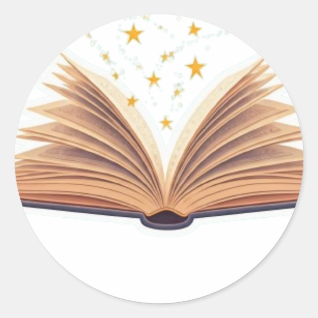 Magisches Buchstickerdesign Runder Aufkleber (Vorderseite)