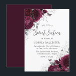 Magisches Burgund Rose Silver Elegant Sweet 16 Einladung<br><div class="desc">Magisches Burgund Rose Silver Elegant Sweet 16 Einladung Mehr elegante Blumenmotive in unserem Geschäft! Sehen Sie sich die passende Kollektion in unserem Shop an</div>