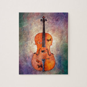 Magisches Cello mit Schmetterlingen Puzzle