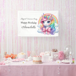 Magisches Einhorn 1. Geburtstagsbanner | Party-Sch Banner