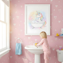 Magisches Einhorn-Badezimmer-Wandbild für Kinder Poster
