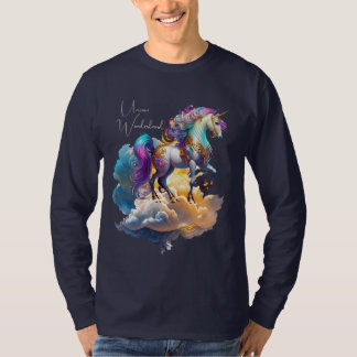 Magisches Einhorn Fantasy Wolken Romantik Geburtst T-Shirt