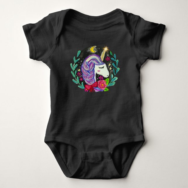 Magisches Einhorn-Feeling  Baby Strampler (Vorderseite)