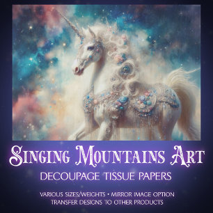 Magisches Einhorn-Galaxie-Fantasie-Art-Decoupage  Seidenpapier