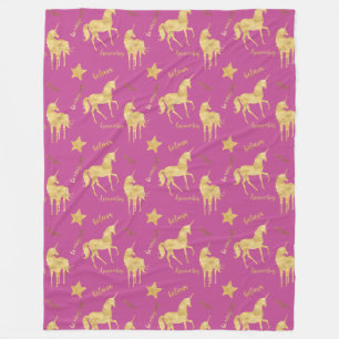 Magisches Einhorn Geburtstag Pink Gold Fleecedecke