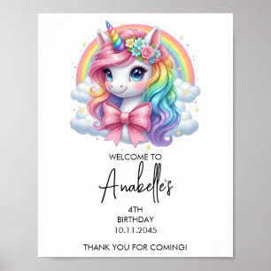 Magisches Einhorn-Geburtstagsplakat   Willkommenss Poster