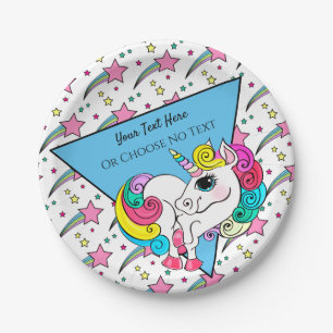 Magisches Einhorn Girly Rainbow Retro Stars Dreiec Pappteller