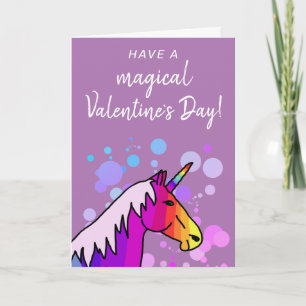 Magisches Einhorn-Kinderklassen-Valentinstag Feiertagskarte