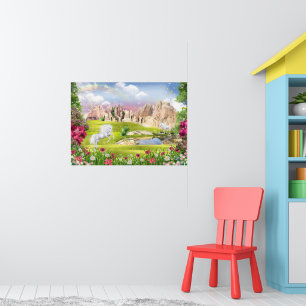Magisches Einhorn-Königreich – Fantasy-Schlossland Poster