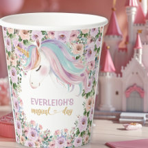 Magisches Einhorn Lila-Blumen-Geburtstag