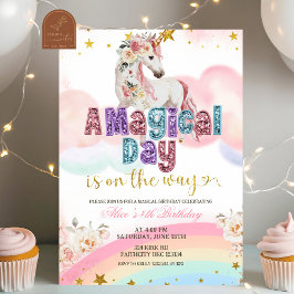 Magisches Einhorn Magischer Tag steht bevor Geburt Einladung