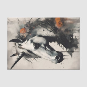 Magisches Einhorn mit farbigen Tropfen Decoupage Seidenpapier