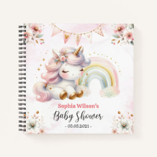 Magisches Einhorn mit Rainbow Baby Shower Notebook Notizbuch