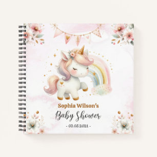 Magisches Einhorn mit Rainbow Baby Shower Notebook Notizbuch
