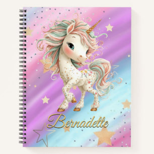 Magisches Einhorn mit Regenbogen-Notizbuch Notizbuch