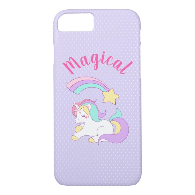 Magisches Einhorn mit Regenbogen-Shooting-Star Case-Mate iPhone Hülle (Rückseite)