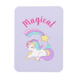 Magisches Einhorn mit Regenbogen-Shooting-Star Magnet