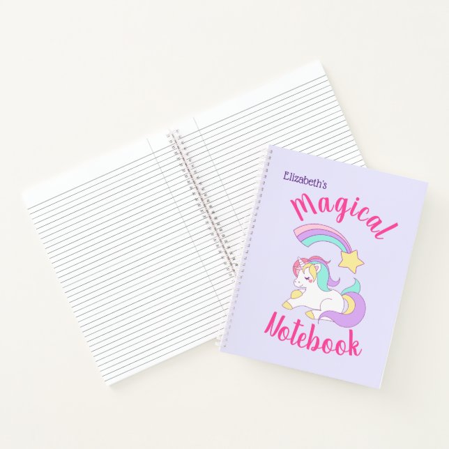 Magisches Einhorn mit Regenbogen-Shooting-Star Notizbuch (Innenseite)
