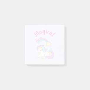 Magisches Einhorn mit Regenbogen-Shooting-Star Post-it Klebezettel