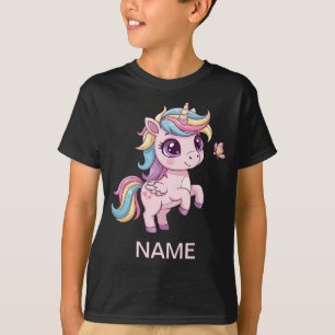 Magisches Einhorn mit Regenbogenhaar Süßes Kinder- T-Shirt