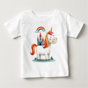 Magisches Einhorn mit Schloss und Regenbogen - Nie Baby T-shirt