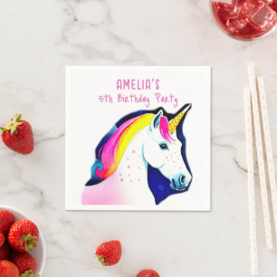 Magisches Einhorn mit Sternen Mädchen Geburtstag Serviette