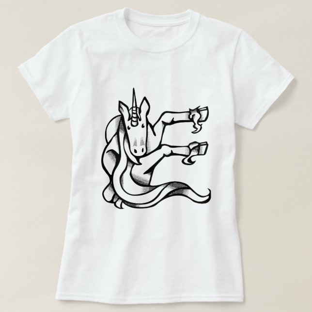 Magisches Einhorn Monogramm E Niedlich T-Shirt (Design vorne)