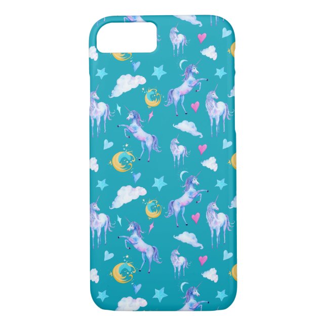 Magisches Einhorn Muster Watercolor Fantasy Design Case-Mate iPhone Hülle (Rückseite)