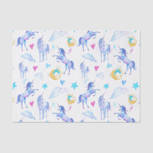 Magisches Einhorn Muster Watercolor Fantasy Design Seidenpapier