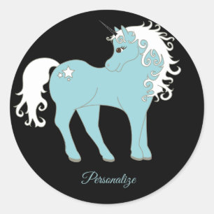 Magisches Einhorn Niedlich & Adorable mit Star Runder Aufkleber