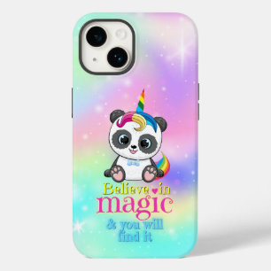 Magisches Einhorn-Panda auf Regenbogenuntergrund Case-Mate iPhone 14 Hülle