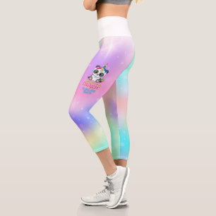 Magisches Einhorn Panda. Rainbow Fantasy Acwear Capri Leggings