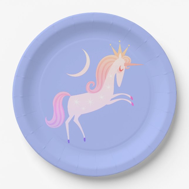 magisches Einhorn Pappteller (Vorderseite)