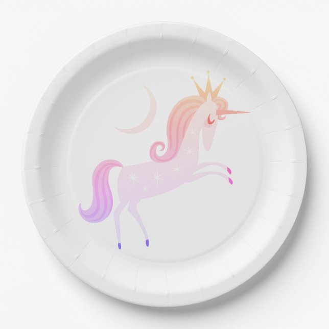 magisches Einhorn Pappteller (Vorderseite)