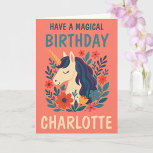 Magisches Einhorn Personalisierter Geburtstag mit  Karte