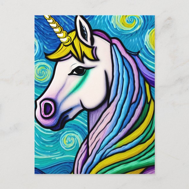 Magisches Einhorn Postkarte (Vorderseite)