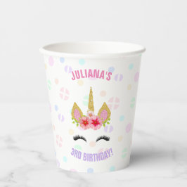 Magisches Einhorn Rainbow Birthday Pink Gold Lila Pappbecher