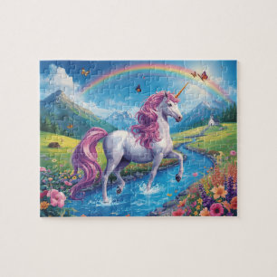 Magisches Einhorn Regenbogen Fluss Fantasy-Kunst Puzzle