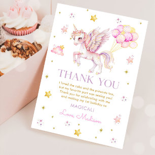 Magisches Einhorn Regenbogen Geburtstag Dankeskarte