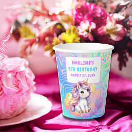 Magisches Einhorn Regenbogen Geburtstagsfeier  Pappbecher