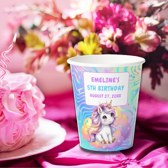 Magisches Einhorn Regenbogen Geburtstagsfeier  Pappbecher (Von Creator hochgeladen)