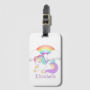 Magisches Einhorn, Regenbogen - Personalisiert Gepäckanhänger