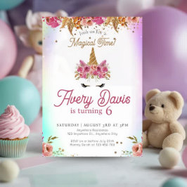 Magisches Einhorn Regenbogen Rosa Bläsergeburt Einladung